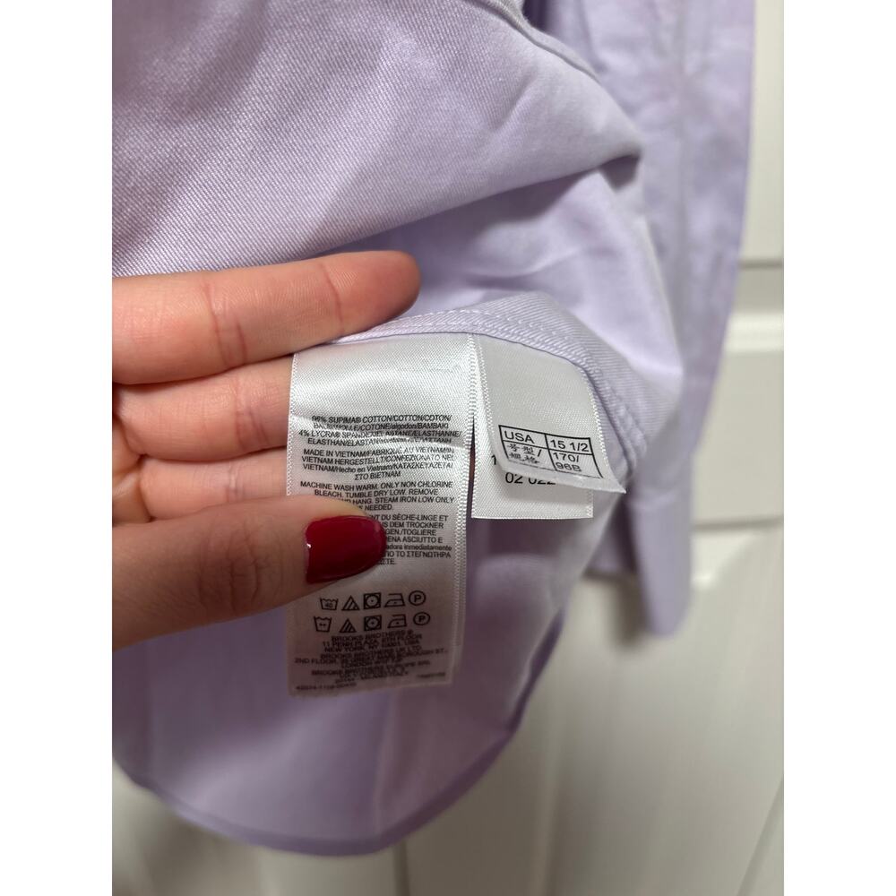 Brooks Brothers Milano Fit Lavender Button Down Shirt 15.5 - Picture 6 of 7
